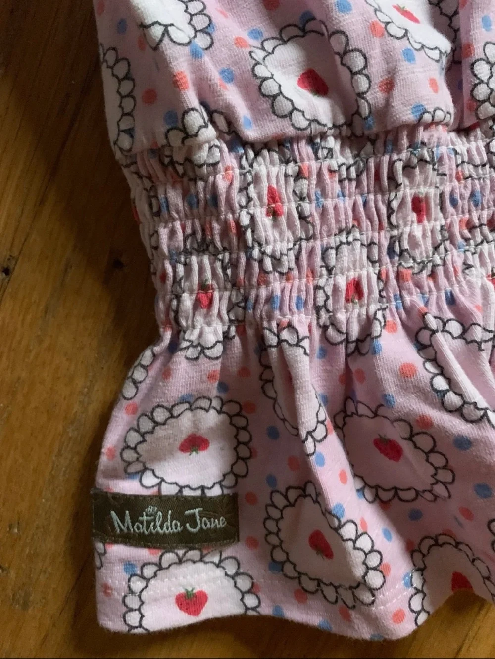Matilda Jane Pink Heart Circle Peplum Long Sleeve Top